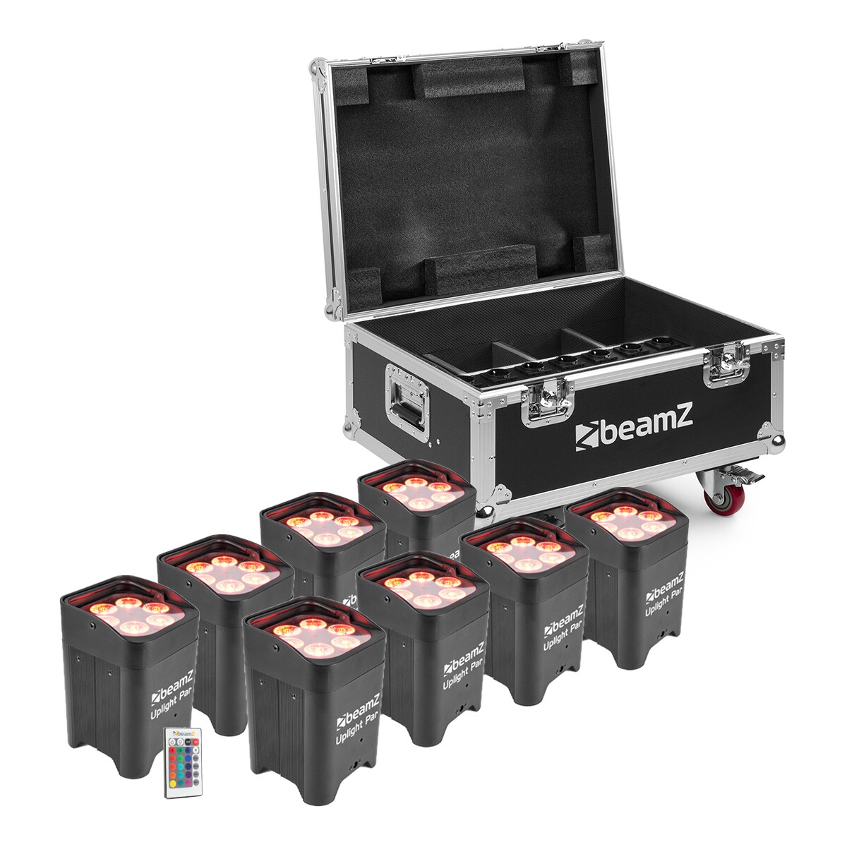 BeamZ BBP96 Uplight set van 8x BBP96 in FCC9 flightcase BeamZ BBP96 Uplight set van 8x BBP96 in FCC9 flightcase