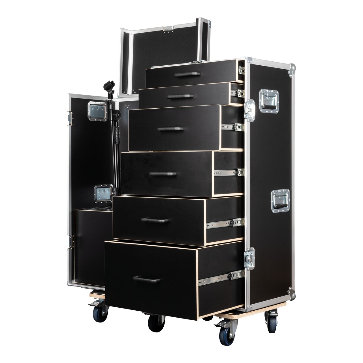 Showgear Drawer Case 3 microfoon flightcase – Met 6 lades en plaats voor 15 microfoonstatieven Showgear Drawer Case 3 microfoon flightcase – Met 6 lades en plaats voor 15 microfoonstatieven