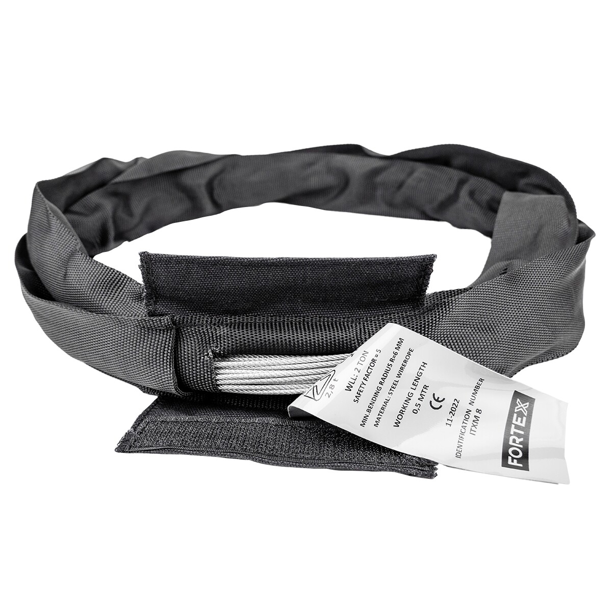 FORTEX Softsteel - rondstrop met stalen kern WLL 2T - 1 meter FORTEX Softsteel - rondstrop met stalen kern WLL 2T - 1 meter